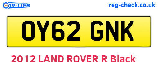 OY62GNK are the vehicle registration plates.