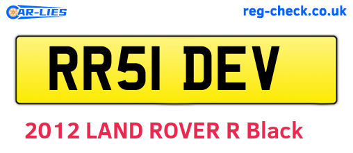 RR51DEV are the vehicle registration plates.