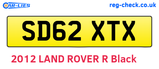 SD62XTX are the vehicle registration plates.