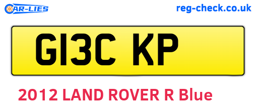G13CKP are the vehicle registration plates.