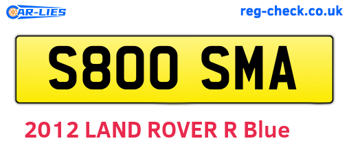 S800SMA are the vehicle registration plates.