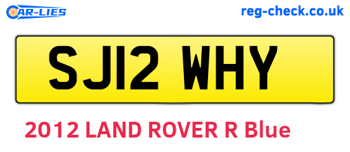 SJ12WHY are the vehicle registration plates.