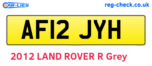 AF12JYH are the vehicle registration plates.