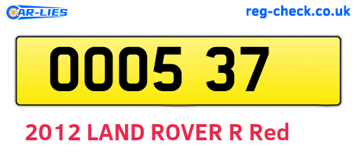 OOO537 are the vehicle registration plates.