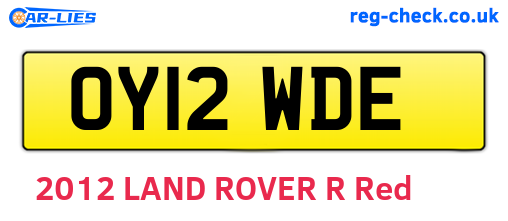 OY12WDE are the vehicle registration plates.
