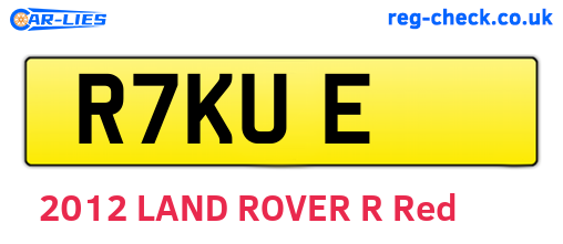 R7KUE are the vehicle registration plates.
