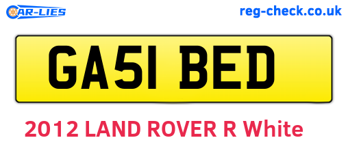 GA51BED are the vehicle registration plates.