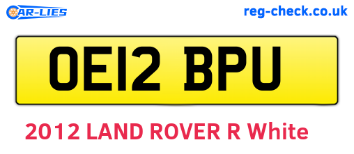 OE12BPU are the vehicle registration plates.