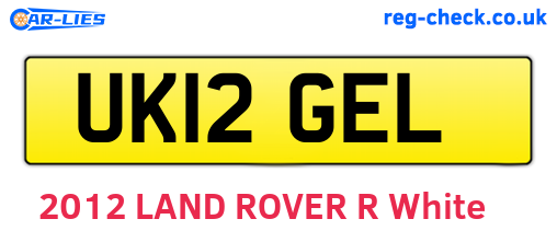 UK12GEL are the vehicle registration plates.