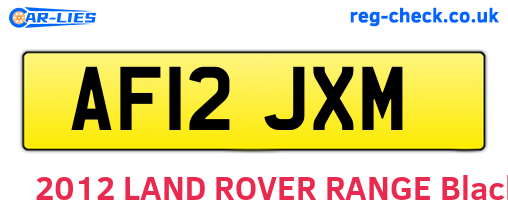 AF12JXM are the vehicle registration plates.