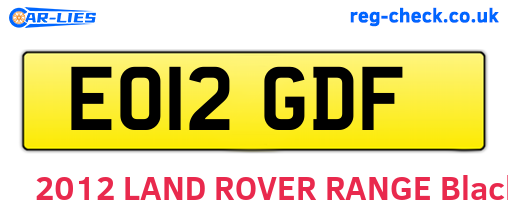 EO12GDF are the vehicle registration plates.