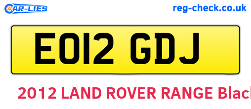 EO12GDJ are the vehicle registration plates.
