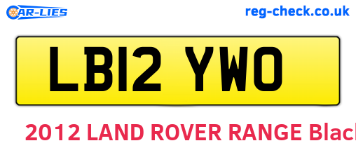 LB12YWO are the vehicle registration plates.