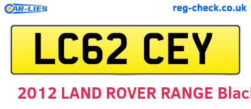 LC62CEY are the vehicle registration plates.