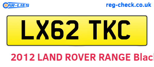 LX62TKC are the vehicle registration plates.