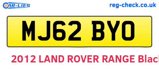MJ62BYO are the vehicle registration plates.