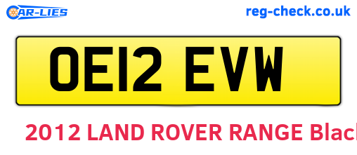 OE12EVW are the vehicle registration plates.
