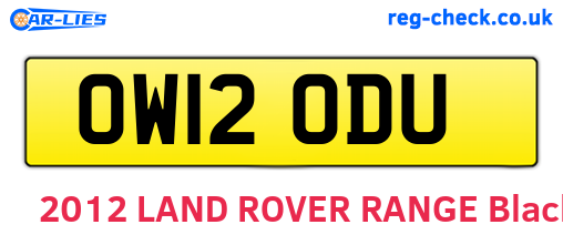 OW12ODU are the vehicle registration plates.