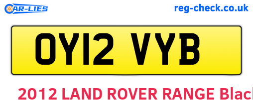 OY12VYB are the vehicle registration plates.