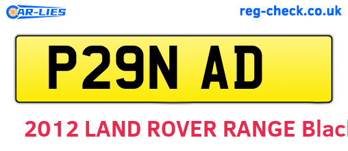 P29NAD are the vehicle registration plates.