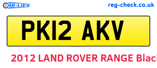 PK12AKV are the vehicle registration plates.