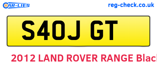 S40JGT are the vehicle registration plates.
