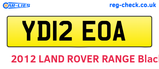 YD12EOA are the vehicle registration plates.