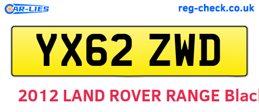YX62ZWD are the vehicle registration plates.