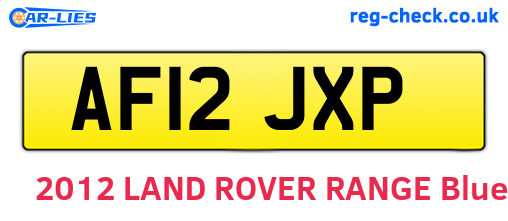 AF12JXP are the vehicle registration plates.