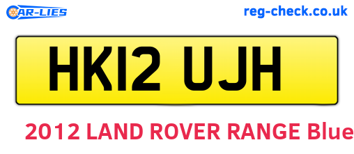 HK12UJH are the vehicle registration plates.