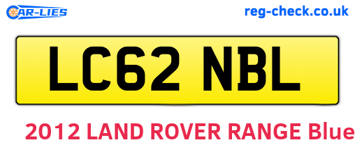 LC62NBL are the vehicle registration plates.