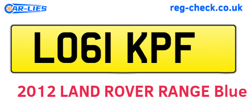 LO61KPF are the vehicle registration plates.