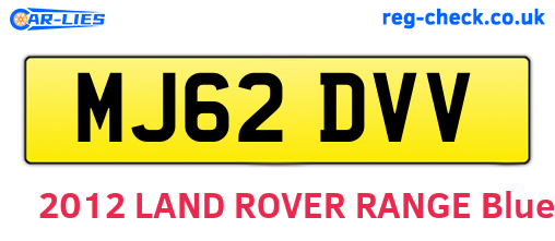MJ62DVV are the vehicle registration plates.