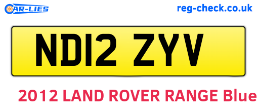ND12ZYV are the vehicle registration plates.