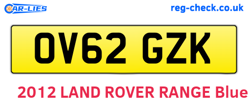 OV62GZK are the vehicle registration plates.