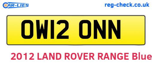 OW12ONN are the vehicle registration plates.