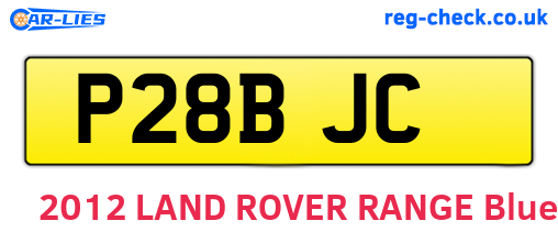 P28BJC are the vehicle registration plates.