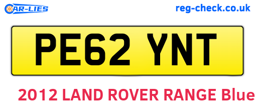 PE62YNT are the vehicle registration plates.