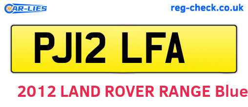 PJ12LFA are the vehicle registration plates.