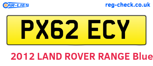 PX62ECY are the vehicle registration plates.