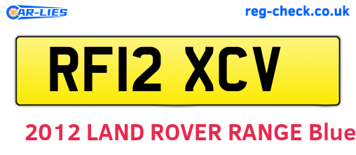 RF12XCV are the vehicle registration plates.
