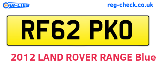 RF62PKO are the vehicle registration plates.