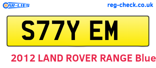 S77YEM are the vehicle registration plates.