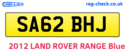 SA62BHJ are the vehicle registration plates.