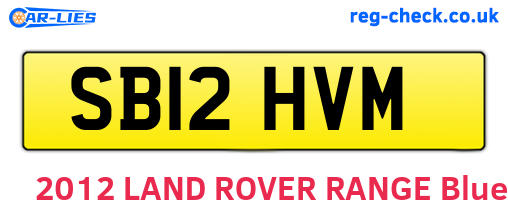 SB12HVM are the vehicle registration plates.