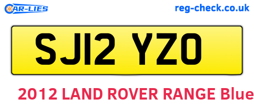 SJ12YZO are the vehicle registration plates.
