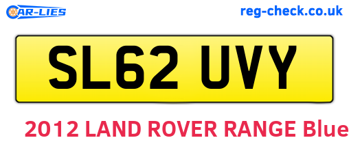 SL62UVY are the vehicle registration plates.