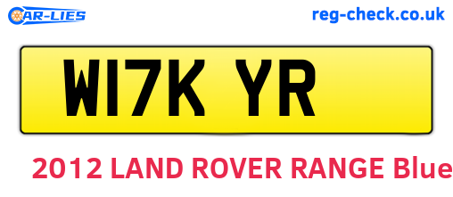 W17KYR are the vehicle registration plates.