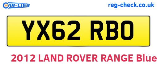 YX62RBO are the vehicle registration plates.