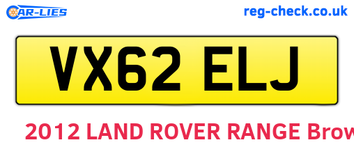 VX62ELJ are the vehicle registration plates.